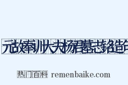 元故奉训大夫杨君墓志铭造句是什么意思的图片